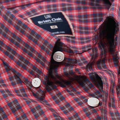 Chemise à carreaux rouges décontractée et facile d'entretien