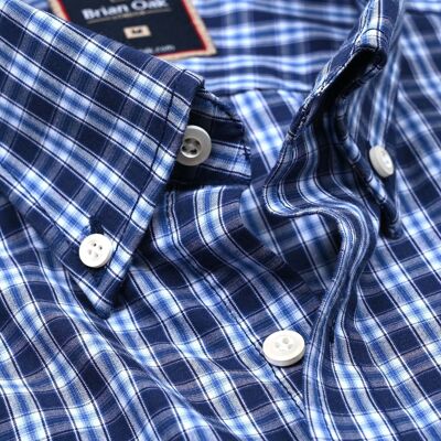 Chemise à carreaux décontractée bleu marine