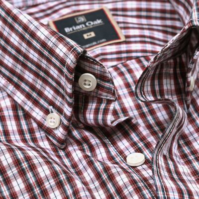 Maroon Smart Fit Casual Check Shirt