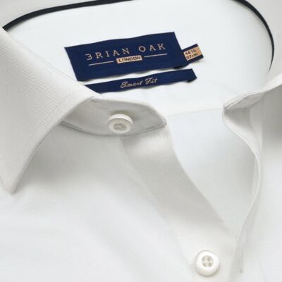 Camicia di lusso in twill bianco sporco