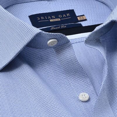Camisa formal a cuadros de fácil cuidado – Azul claro