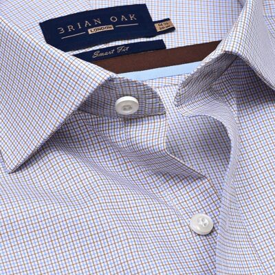 Light Brown Checkered Dress Shirt