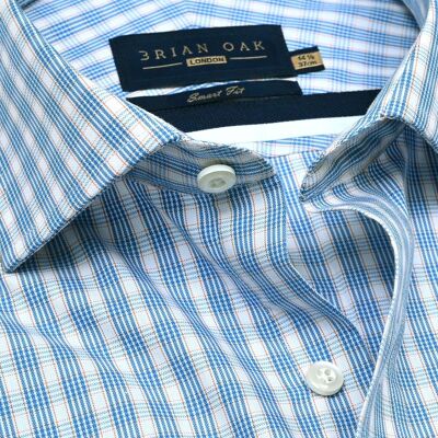 Light Blue Checkered Dress Shirt