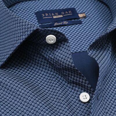 Chemise à mini imprimé floral – Bleu marine