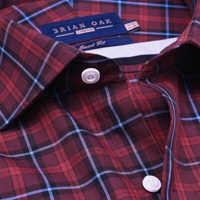 Checkered Dress Shirt – Maroon