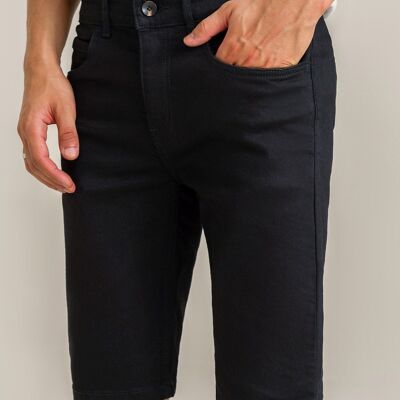 Short en jean noir coupe ajustée