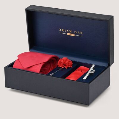 Conjunto de corbata roja de lujo
