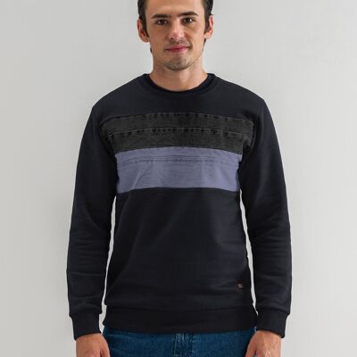 Sweat-shirt en polaire noir à panneaux modernes