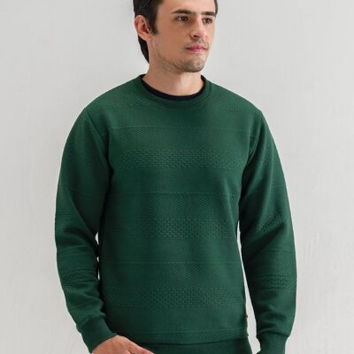 Sudadera con textura de jacquard verde británica