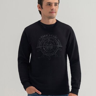 Nautical Graphic Sweatshirt - Black