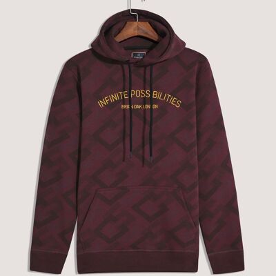 Sudadera con capucha de polar color granate Infinite Possibilities