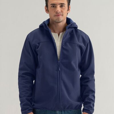 Veste coupe-vent à capuche bleu marine
