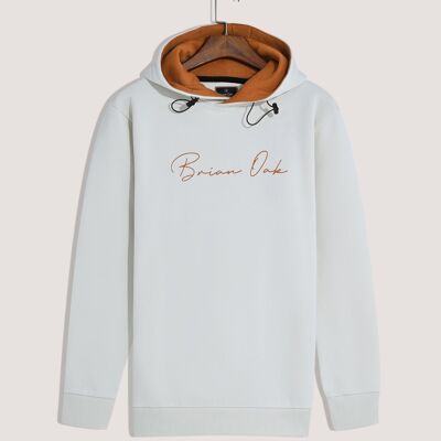 Off White Fleece Pullover Hoodie