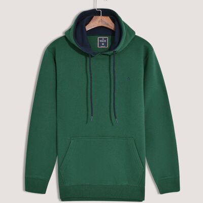 Felpa con cappuccio in pile verde britannico