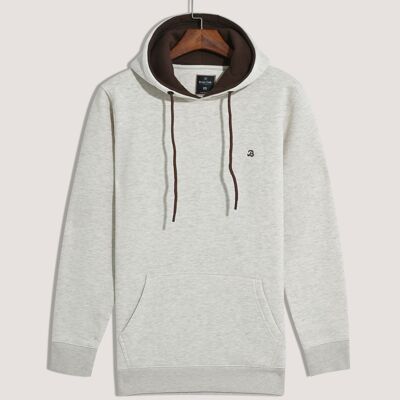 Oatmeal Plain Pullover Fleece Hoodie