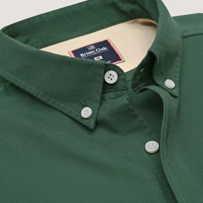 Camisa informal de manga larga con botones en color verde oscuro
