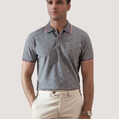 Polo con fantasia blu navy
