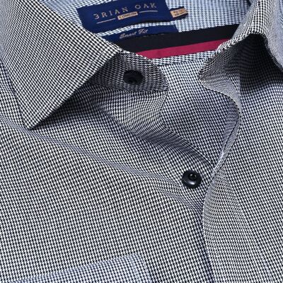 Black Houndstooth Check Shirt