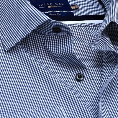 Navy Mini Check Shirt