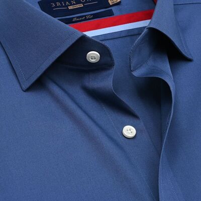 Chemise habillée bleu moyen facile à repasser