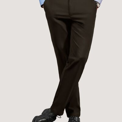 Pantalones chinos de piel de topo marrón chocolate