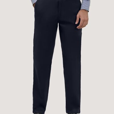 Pantalon chino en moleskine bleu marine