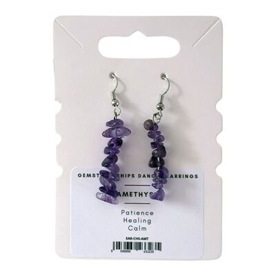 Pendientes colgantes con chips de piedras preciosas