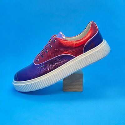 MEAKER metallic pink multicolor sneakers
