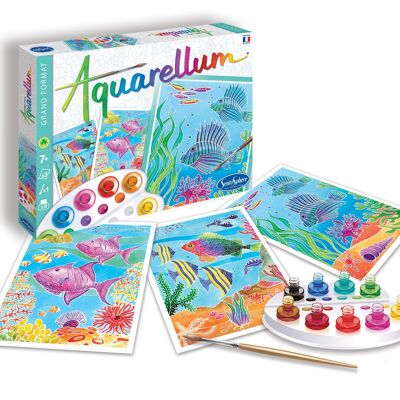 Kit de pintura para niños - Arrecifes de coral en acuarela - Grande