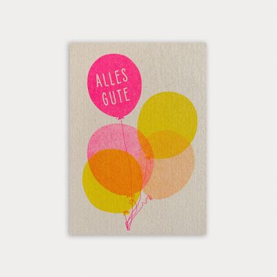 Postal / Globos / Todo lo mejor / Papel ecológico