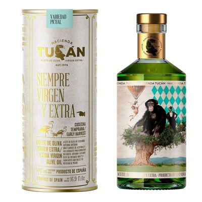 Bottiglia da 500 ml con astuccio di olio Picual AOVE (raccolto precoce)