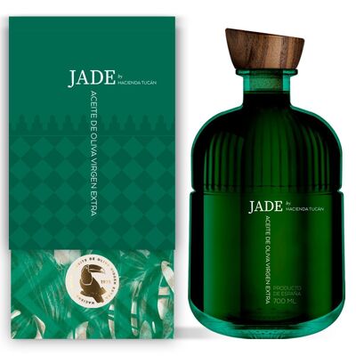 Botella con estuche de 700 ml de AOVE aceite Premium JADE by Hacienda Tucán