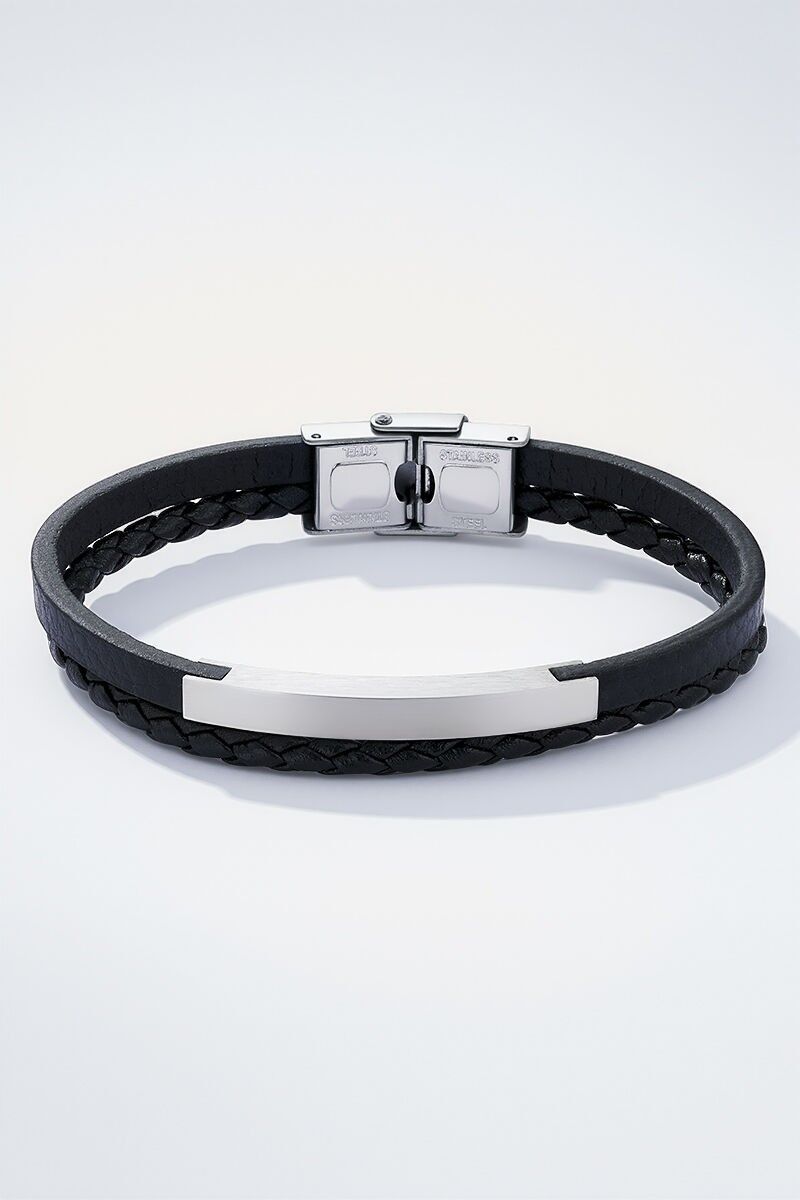 Bracciale in pelle e acciaio inossidabile 324OP72