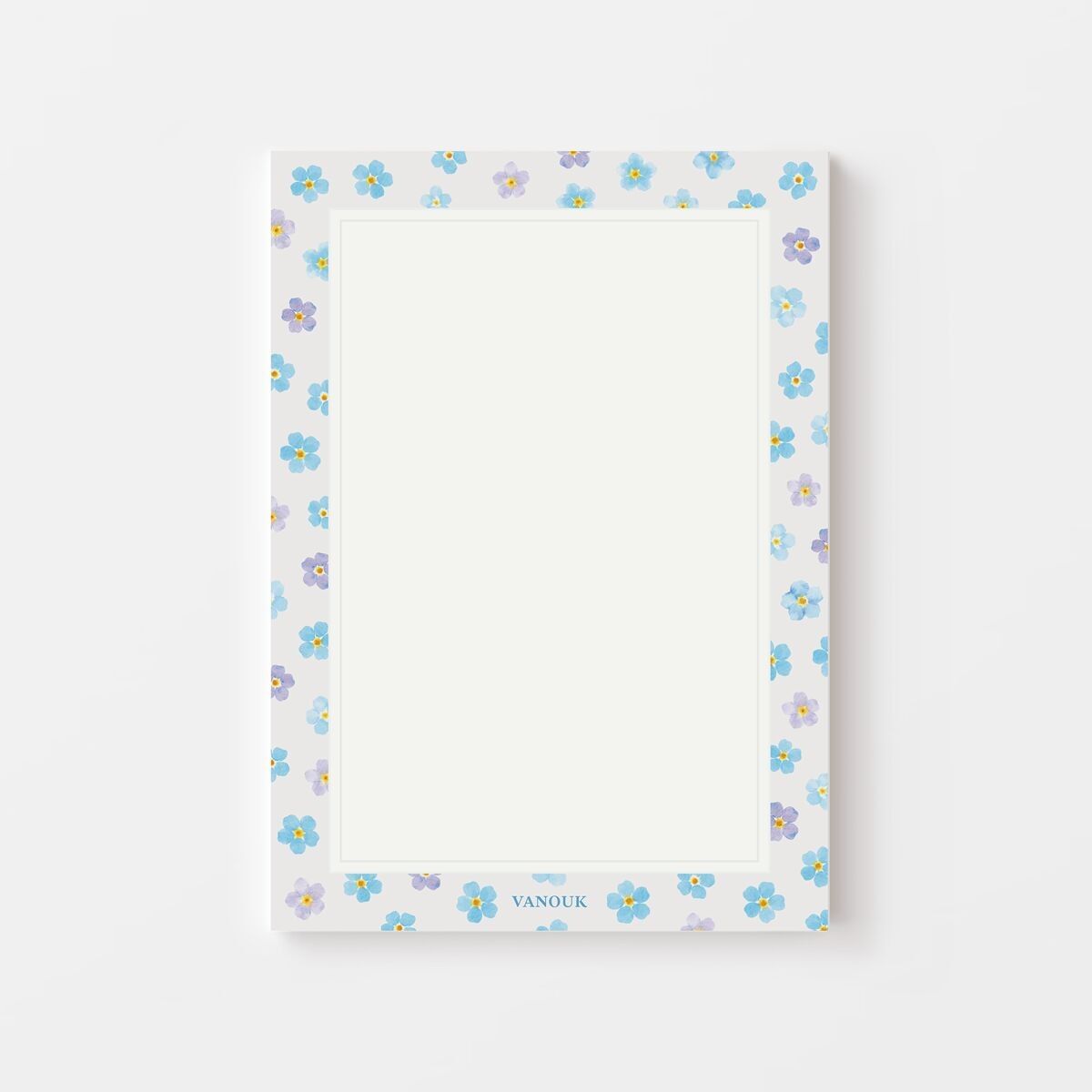 Notepad DIN A6 | 50 sheets | Watercolor forget-me-not flowers | environmentally friendly