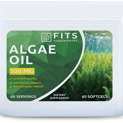 Aceite de algas 500 mg DHA 200 mg 60 cápsulas blandas