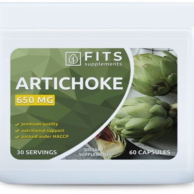 Alcachofa 650 mg 2,5% Cinarina 60 cápsulas