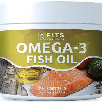 Huile de poisson oméga-3 1000 mg 250 gélules