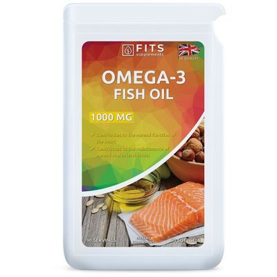 Huile de poisson oméga-3 1000mg 90 gélules