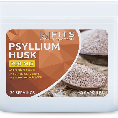 Capsules de cosses de psyllium biologique 700 mg