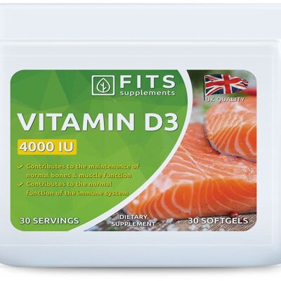 Vitamine D3 4000 UI 30 gélules