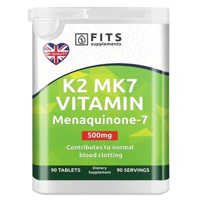 Vitamin K2 Mk7 500 Mcg 90 Tablets