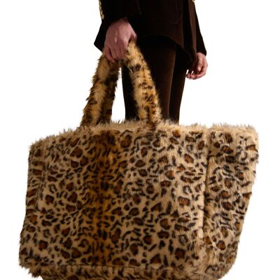 Helen Anthony Animal Print Faux Fur Bag