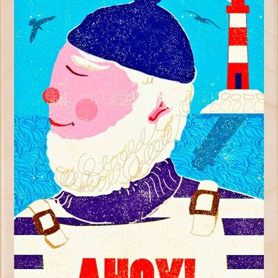 Ahoy, cartes postales en bois durables, lot de 6 (10 x 15 cm) | The Wooden Postcard Company