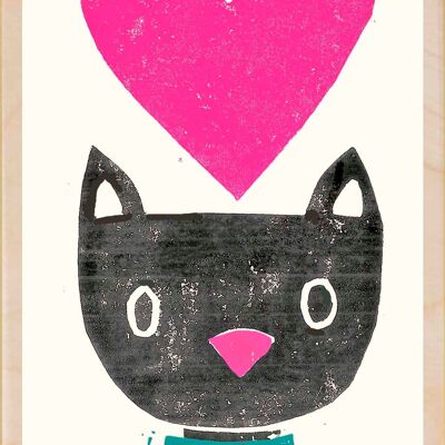 Postales de madera sostenibles "Gran Corazón de Amor", juego de 6 (10×15 cm) | The Wooden Postcard Company