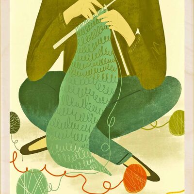Tricot, cartes postales en bois durables, lot de 6 (10 x 15 cm) | The Wooden Postcard Company