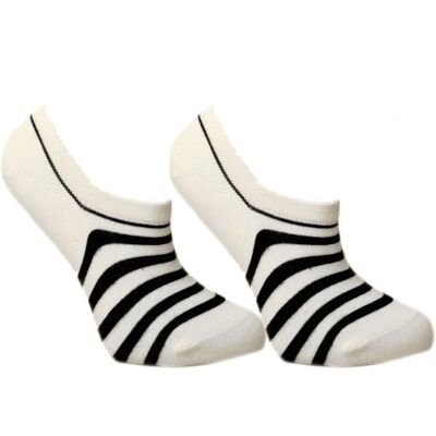Low sneaker sock black and white striped