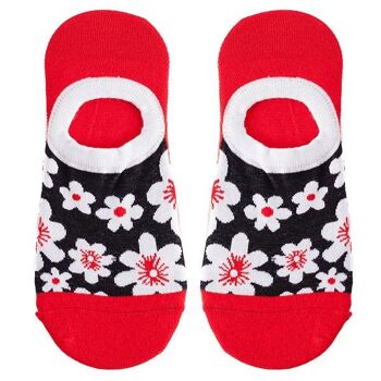 Baskets basses chaussettes fleur 3