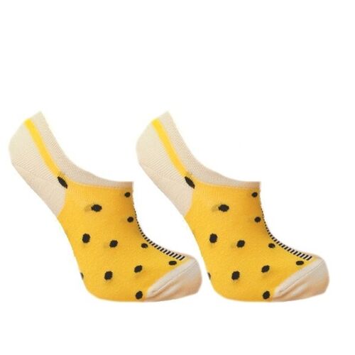 Lage sneaker sokken geel gestipt
