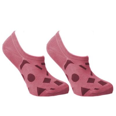 Low sneaker socks pink shapes