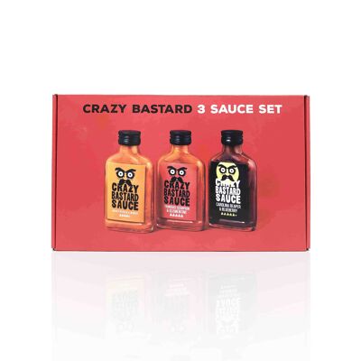 Crazy Bastard Hot Sauce (3x 100ml) Set of 3 - Very Hot